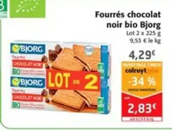 Colruyt Fourrés chocolat noir bio Bjorg offre