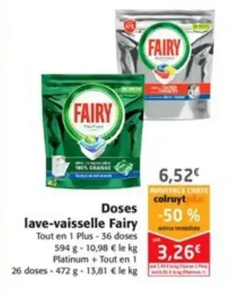 Colruyt Doses lave-vaisselle Fairy offre