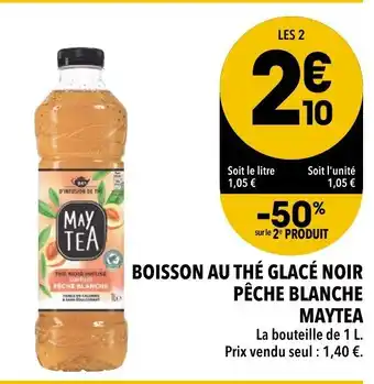 Supeco Boisson au thé glacé Noir pêche blanche Maytea offre