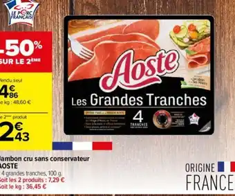 Carrefour Contact Jambon cru sans conservateur offre