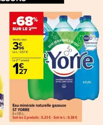Carrefour Contact Eau minérale naturelle gazeuse ST YORRE offre