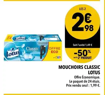 Supeco Mouchoirs classic Lotus offre