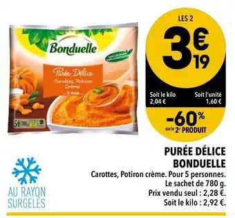 Supeco Purée Délice bonduelle offre