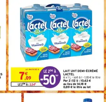 Intermarché Contact LAIT UHT DEMI-ÉCRÉMÉ LACTEL offre