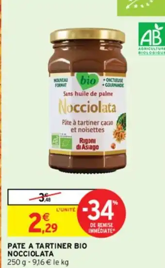 Intermarché Contact PATE A TARTINER BIO NOCCIOLATA offre
