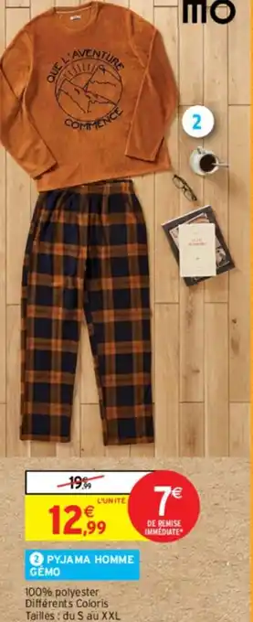 Intermarché Contact 2 PYJAMA HOMME GEMO offre