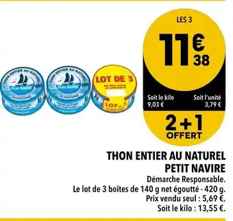 Supeco Thon entier au naturel petit navire offre