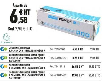 Bureau Vallée Exacompta bobines offre