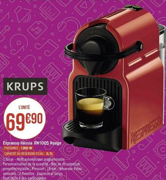 Krups expresso inissia xn1005 rouge