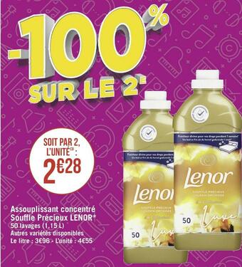 Géant Casino Lenor assouplissant concentré souffle précieux offre