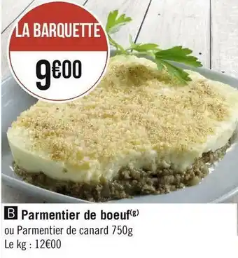 Géant Casino Parmentier de boeuf offre
