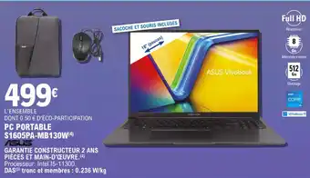 E.Leclerc PC PORTABLE S1605PA-MB130W(4) offre