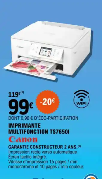 E.Leclerc IMPRIMANTE MULTIFONCTION TS76501 offre