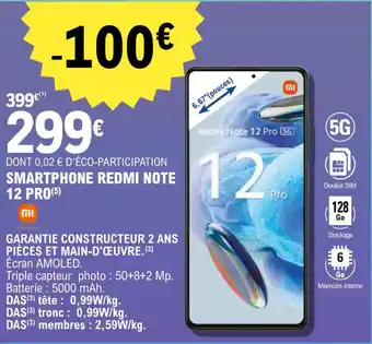 E.Leclerc SMARTPHONE REDMI NOTE 12 PRO (5) offre