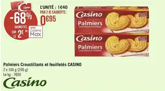 Casino palmiers croustillants et feuilletés
