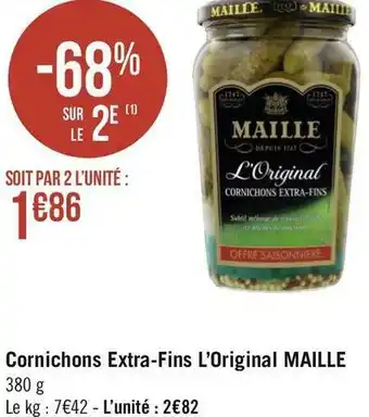 Géant Casino Maille cornichons extra-fins l’original offre