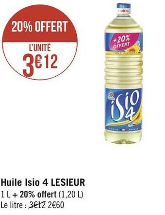 Géant Casino Lesieur huile isio 4 offre
