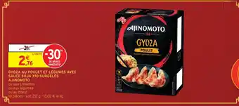 Intermarché GYOZA AU POULET ET LÉGUMES AVEC SAUCE SOJA X10 SURGELÉS AJINOMOTO offre