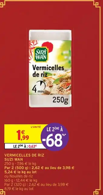 Intermarché VERMICELLES DE RIZ SUZI WAN offre