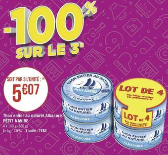Petit navire thon entier au naturel albacore
