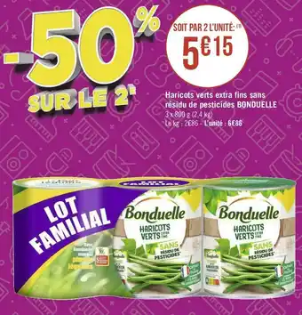 Bonduelle haricots verts extra fins sans résidu de pesticides
