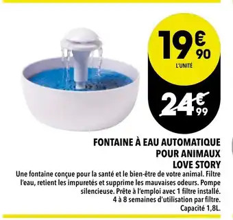 Supeco Fontaine à eau automatique pour animaux offre