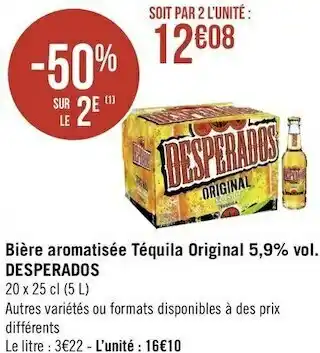 Géant Casino Desperados bière aromatisée téquila original 5,9% vol. offre