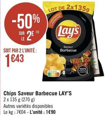 Géant Casino Lay’s chips saveur barbecue offre