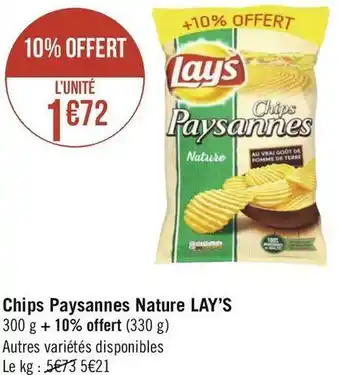 Géant Casino Lay’s chips paysannes nature offre