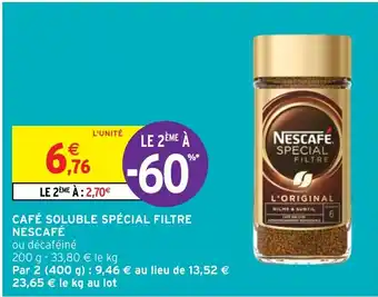 Intermarché CAFÉ SOLUBLE SPÉCIAL FILTRE NESCAFÉ offre