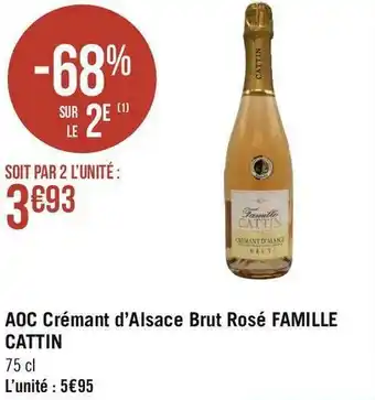 Joseph cattin aoc crémant d’alsace brut rosé