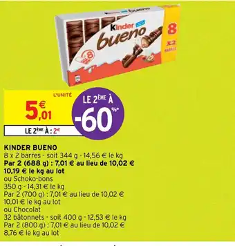Intermarché KINDER BUENO offre