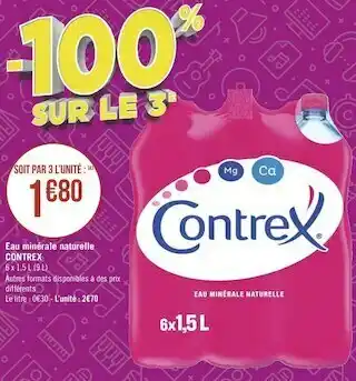 Géant Casino Contrex eau minérale naturelle offre