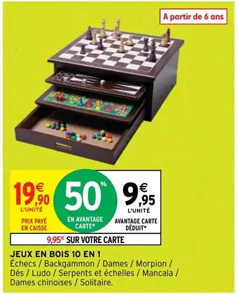 Intermarché JEUX EN BOIS 10 EN 1 offre