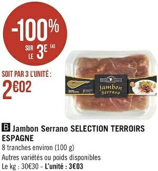 Selection terroirs espagne jambon serrano
