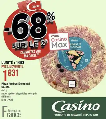 Géant Casino Casino pizza jambon emmental offre