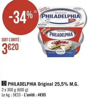 Géant Casino Philadelphia philadelphia original 25,5% m.g. offre