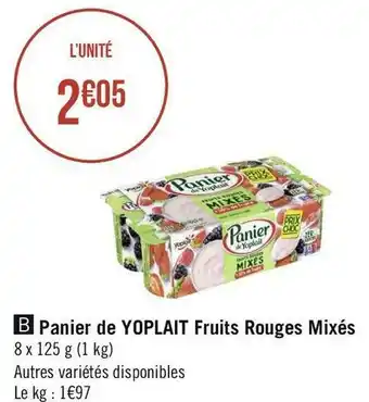 Géant Casino Yoplait panier de yoplait fruits rouges mixés offre
