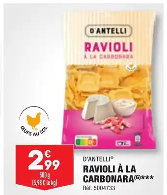 RAVIOLI À LA CARBONARA (G)***