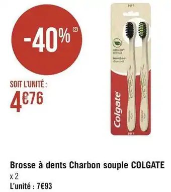 Géant Casino Colgate brosse à dents charbon souple offre