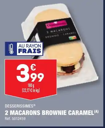 ALDI 2 MACARONS BROWNIE CARAMEL (A) offre