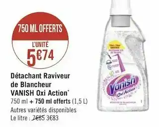 Géant Casino Vanish détachant raviveur de blancheur oxi action* offre