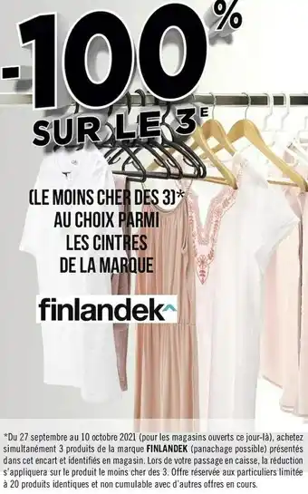 Géant Casino Finlandek bon plan parmi les cintres de la marque finlandek offre
