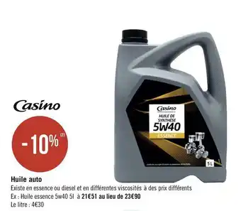 Géant Casino Casino bon plan sur une huile auto offre