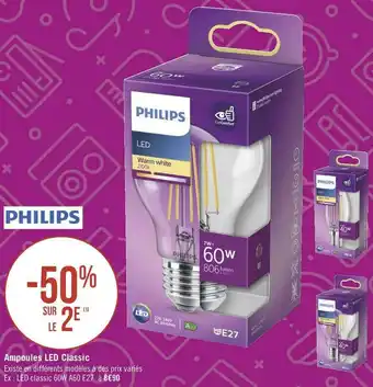 Philips bon plan sur les ampoules led classic de la marque philips