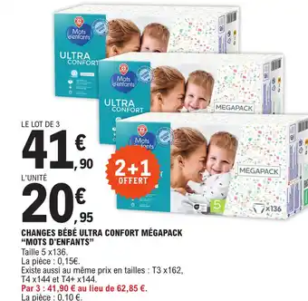 E.Leclerc CHANGES BÉBÉ ULTRA CONFORT MÉGAPACK "MOTS D'ENFANTS" offre