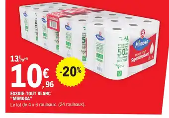 E.Leclerc ESSUIE-TOUT BLANC "MIMOSA" offre