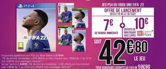 Géant Casino Jeu ps4 ou xbox one fifa 22 offre
