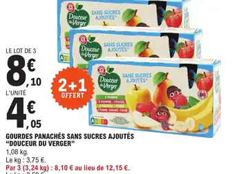 E.Leclerc GOURDES PANACHÉS SANS SUCRES AJOUTÉS "DOUCEUR DU VERGER" offre