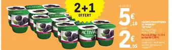 E.Leclerc YAOURTS PROBIOTIQUES AU PRUNEAU "ACTIVIA" 6x125g (750g) offre